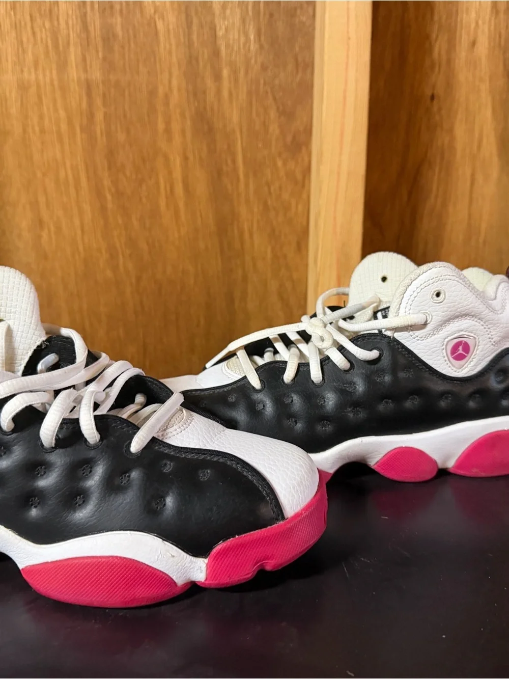 Jordan Kids White, Black & Pink Low-Top Sneakers